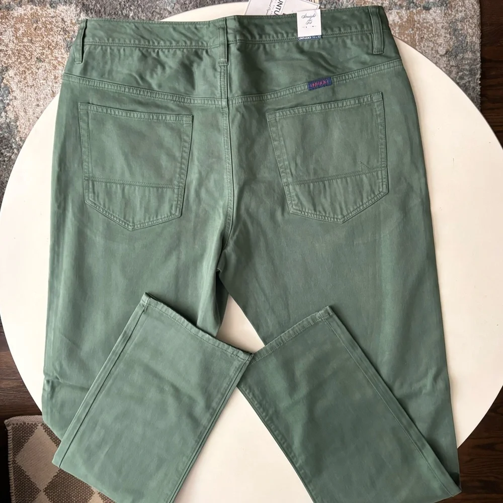 UNTUCKit Men’s Straight Fit 5-Pocket Pima Cotton Pant 34x32 Olive Green New